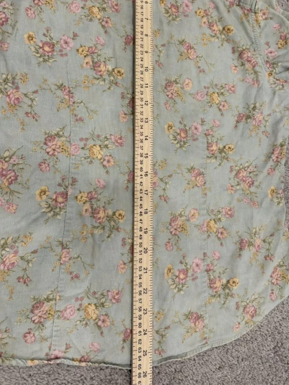 L.L. Bean Women's L Floral Corduroy Shirt Y2K 90s Cottagecore Prairie Roses - Picture 8 of 9